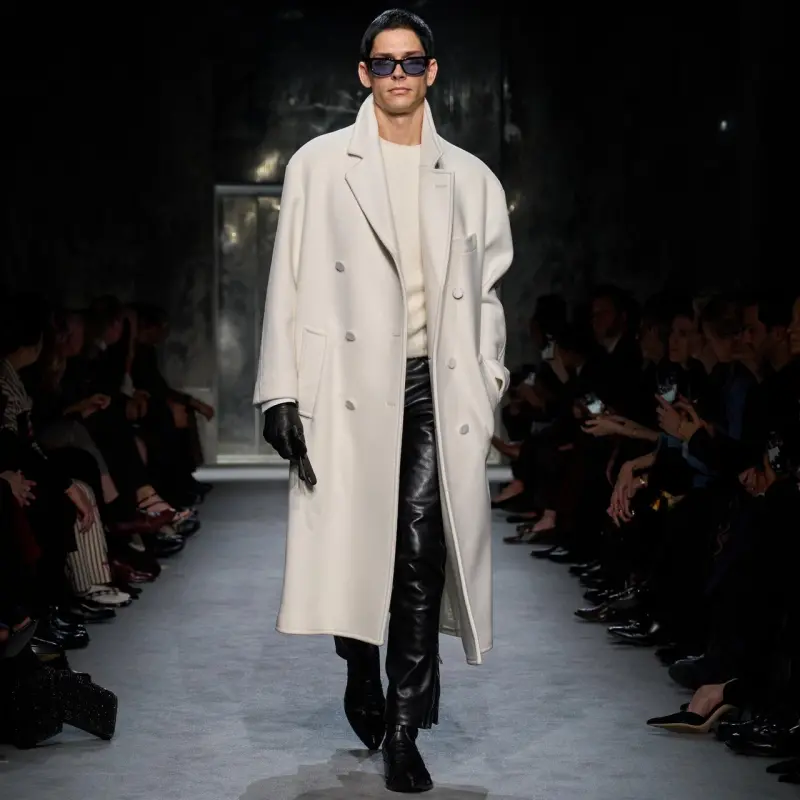 DOUBLE SPLITTABLE CASHMERE OVERCOAT WHITE online